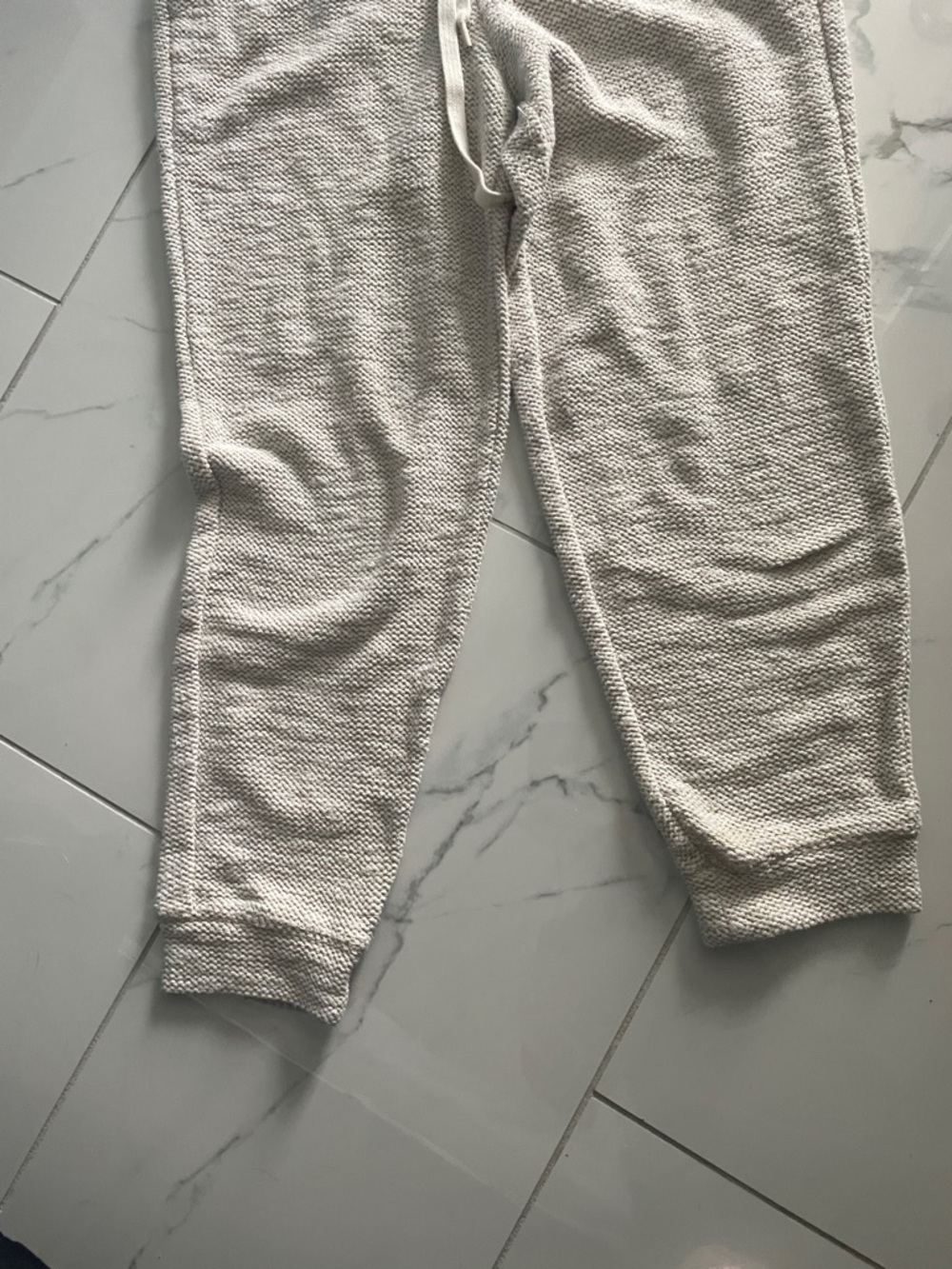 aerie OFFLINE Cream Knit Lounge Joggers Woven Material - Picture 5 of 6